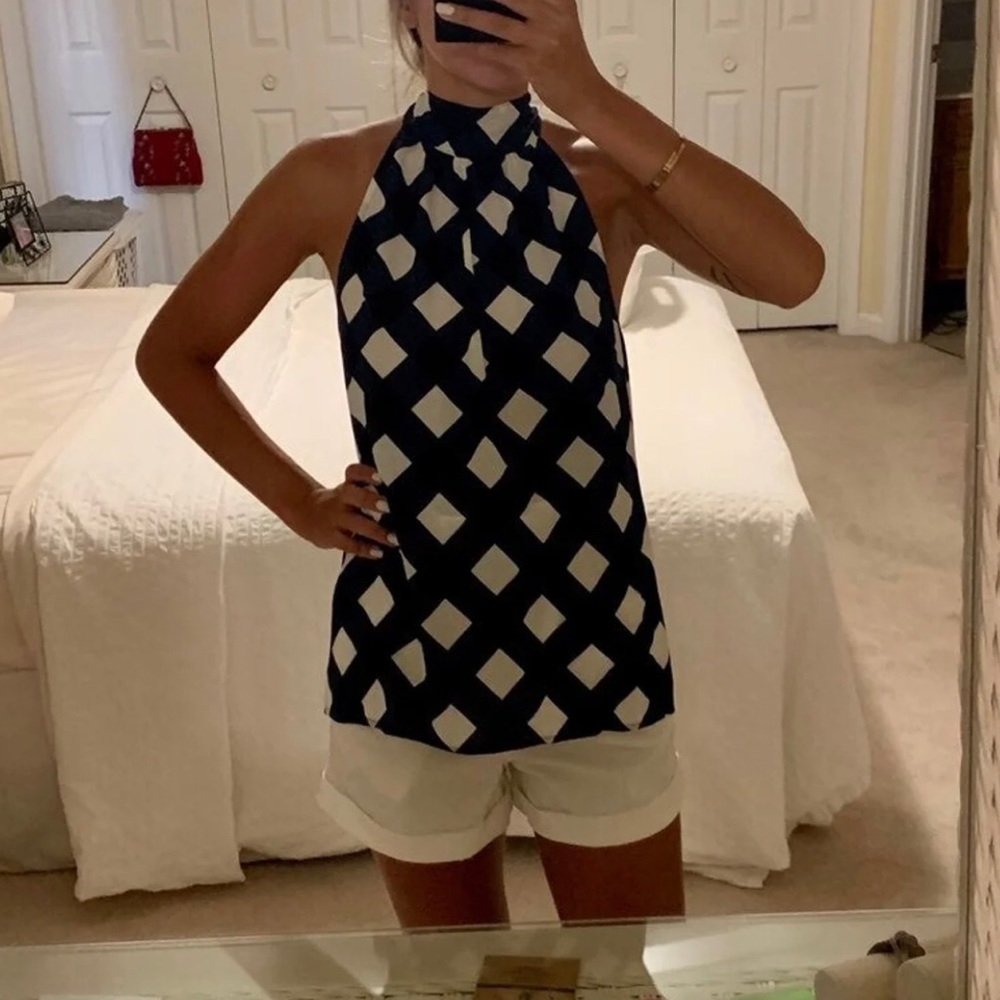 NWT J Crew High Neck Tie Back Tank Top